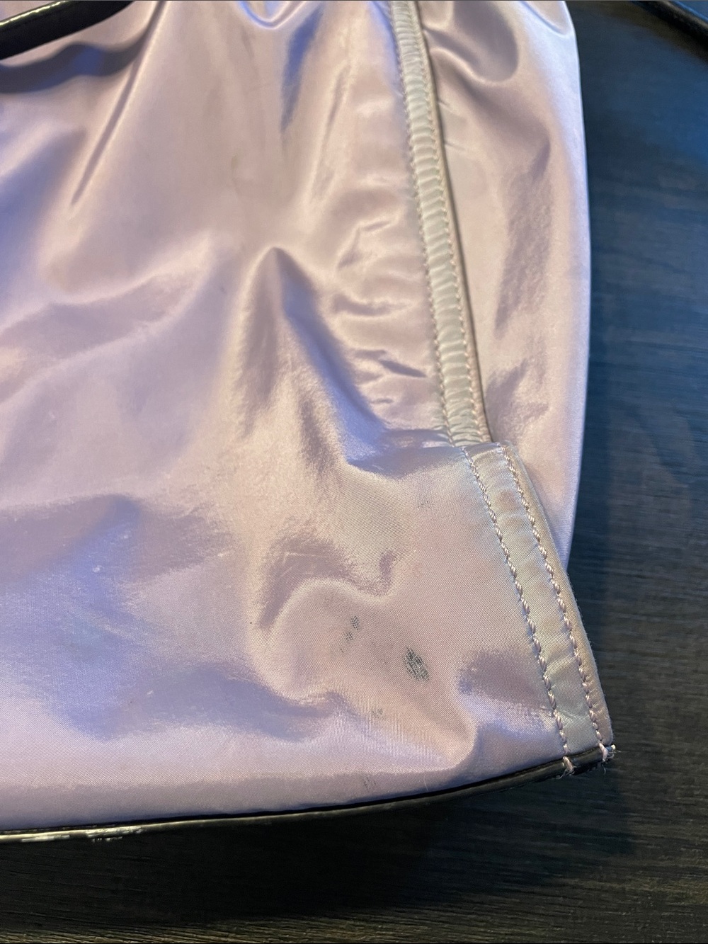 Burberry Lavender Nylon Tote with Black Leather Trim - Picture 9 of 9
